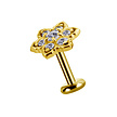 18 Karat Gold Tragus Piercing - Premium Zirconia Flower