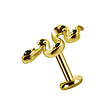 18 Karat Gold Tragus Piercing - Snake with Black Spinel