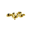 18 Karat Gold Tragus Piercing - Snake with Black Spinel