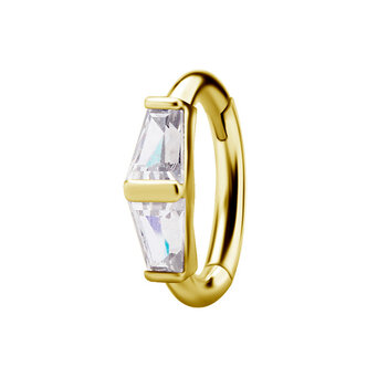 Piercings Works Piercing  Rook Ring - Premium Zirconia Baguette