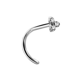 Piercings Works Titanium Nosestud - Premium Zirkonia Trinity