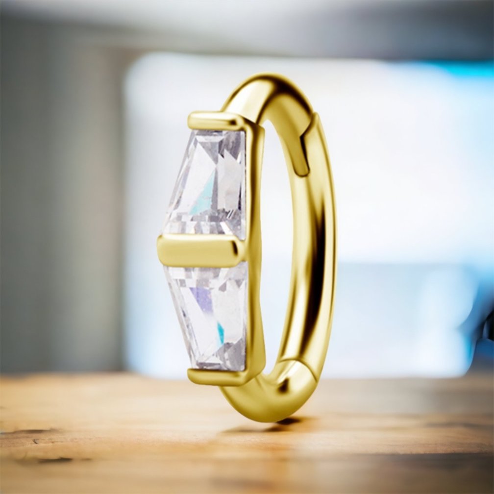 Luxe en Opvallende Rookring met Premium Zirkonia Baguette