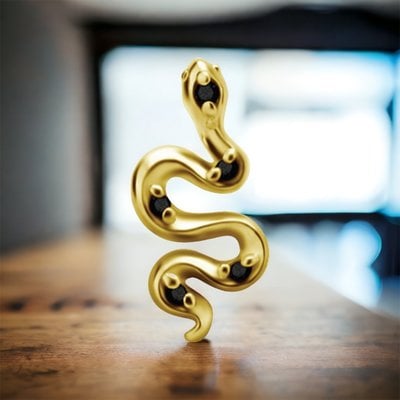 [Single] Tragus piercing snake Gold-plated