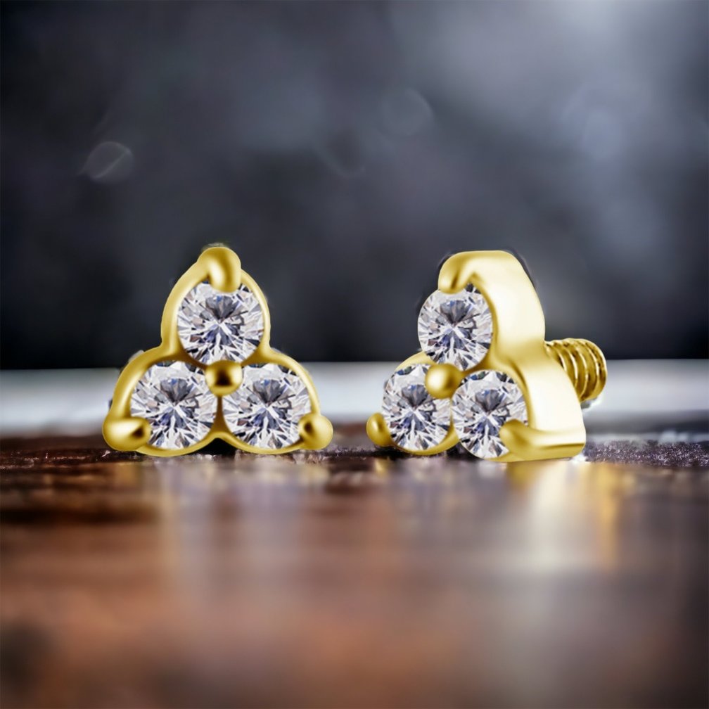 Chic and Eye-Catching Barbell for Ear Piercings - Premium Zirconia