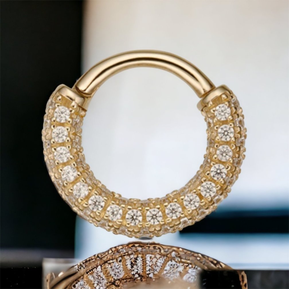 Stijlvolle en Opvallende Septum/Daith Piercing Ring van 14 Karaat Massief Goud