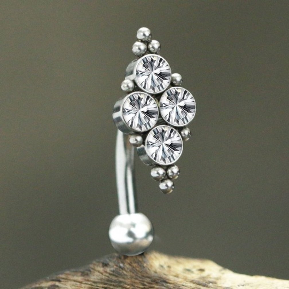Schitterende Navelpiercing met Zirkonia