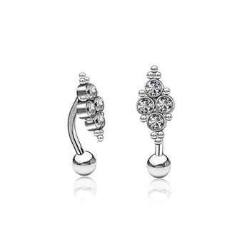 Piercings Works Schitterende Navelpiercing met Zirkonia
