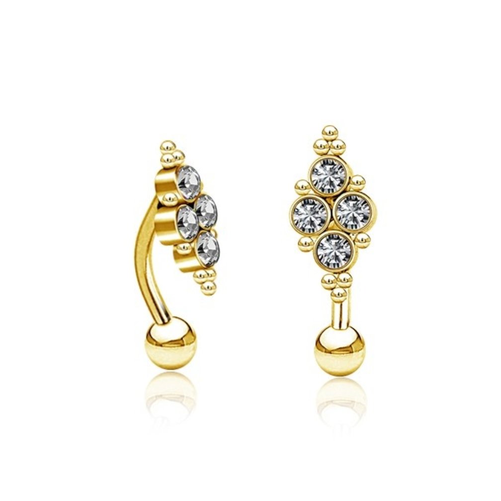 Schitterende Navelpiercing met Zirkonia