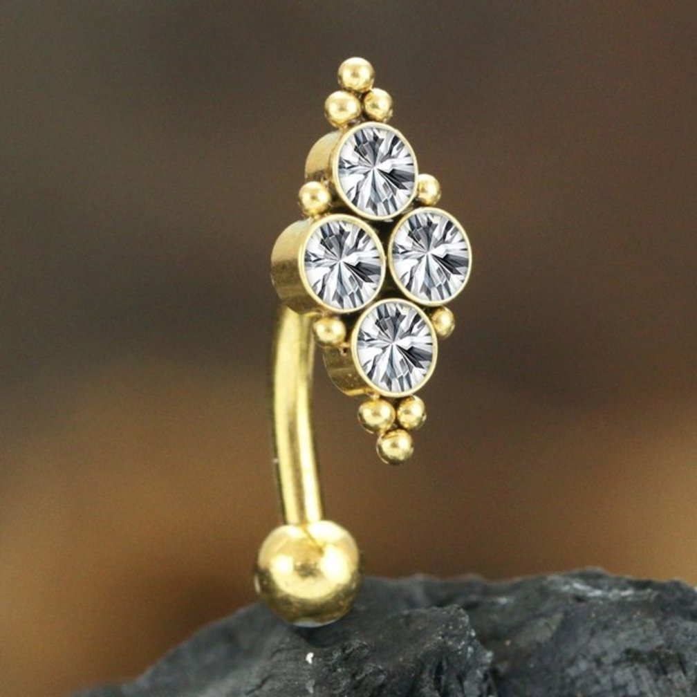 Schitterende Navelpiercing met Zirkonia