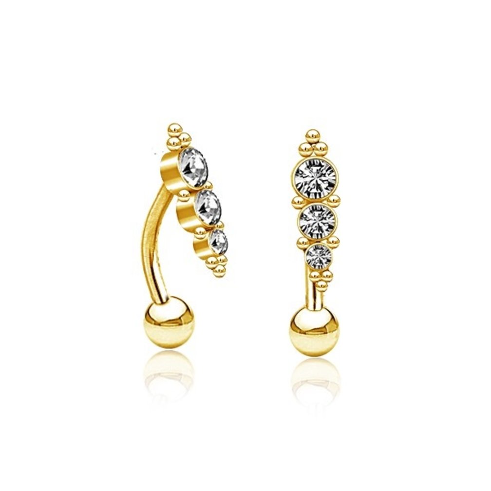 Stylish Belly Button Piercing with Zirconia