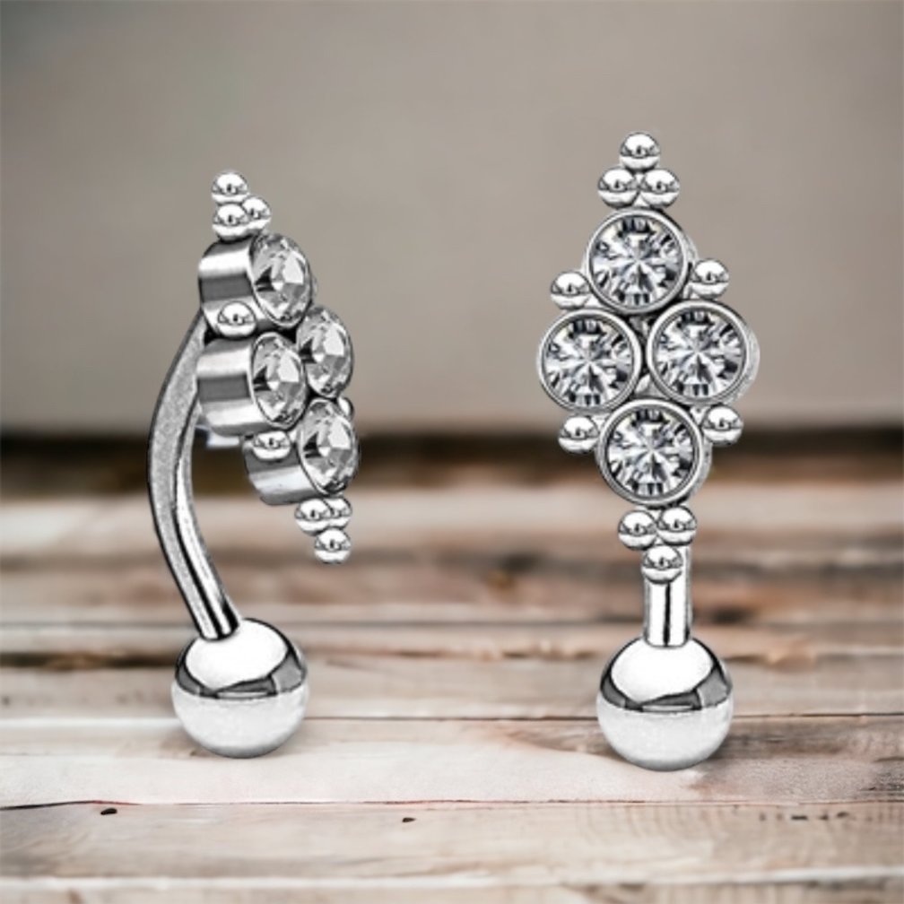 Schitterende Navelpiercing met Zirkonia