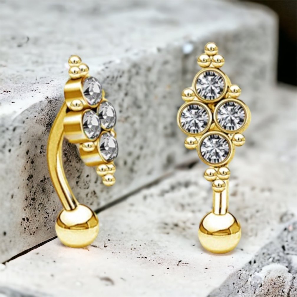 Schitterende Navelpiercing met Zirkonia