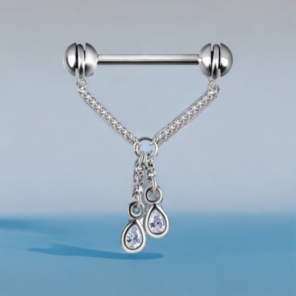 Chirurgisch Stalen Tepel Barbell Cubic Zirconia