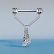 Free Rotating Nipple Chain Barbell - Cubic Zirconia