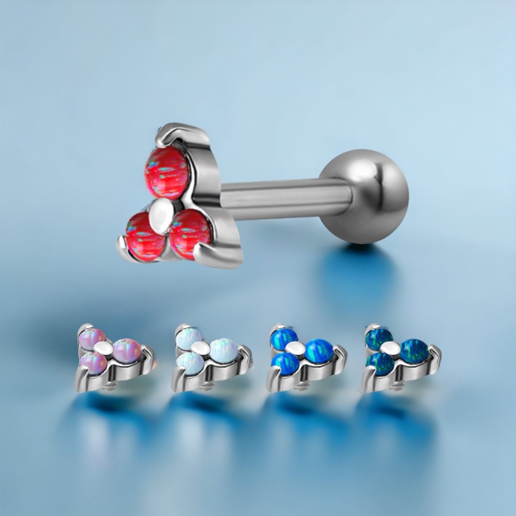 De Beste Keuze voor Oorpiercings - Chirurgisch Staal Barbell met Trinity Opalen