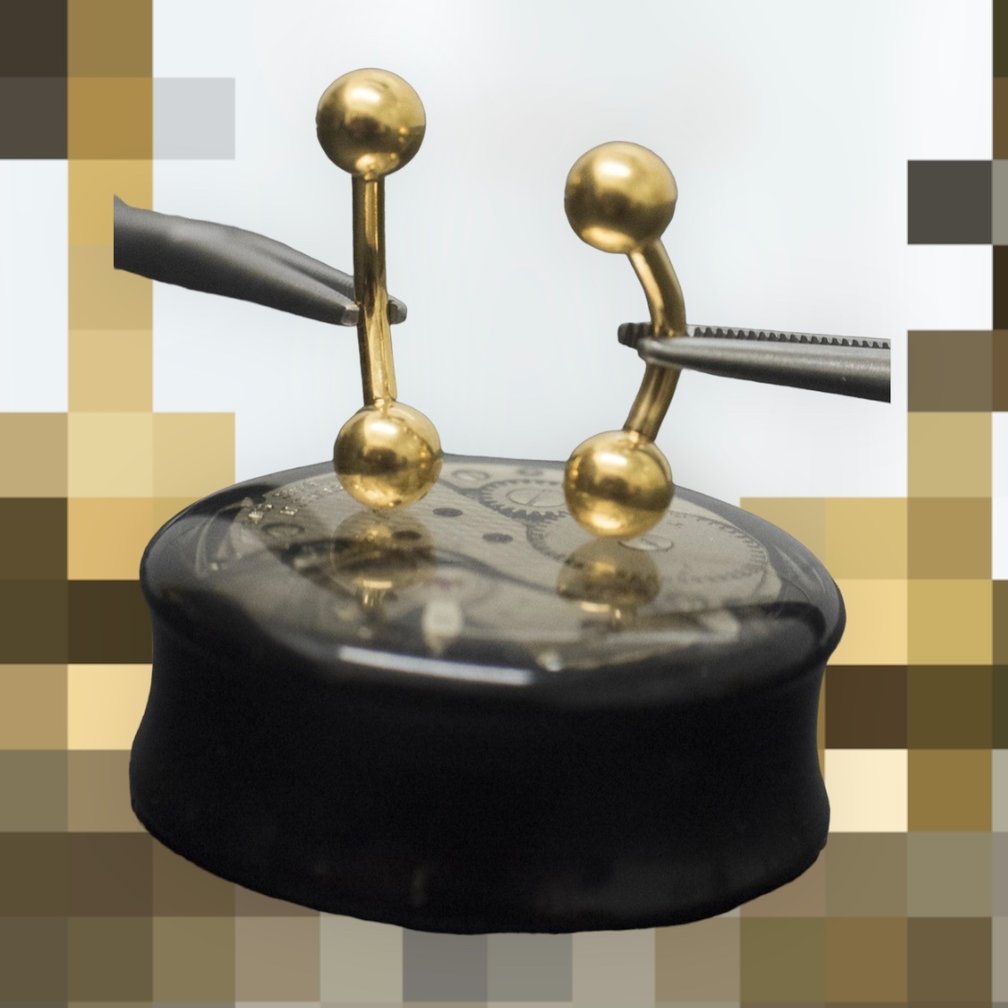 Gold Plated Titanium Banana Barbell