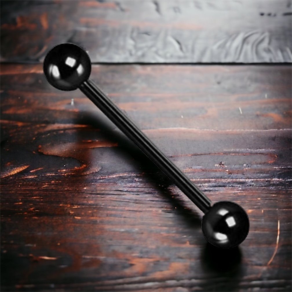 Black Surgical Steel Industrial Barbell Basic