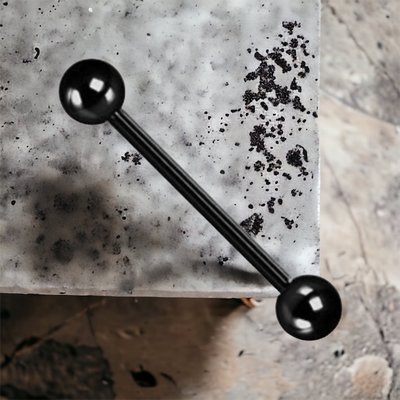 Black Surgical Steel Industrial Barbell Basic - Piercings Works