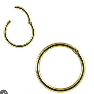 Piercings Works 18K Gold Plated Seamless Nose Ring (1mm)