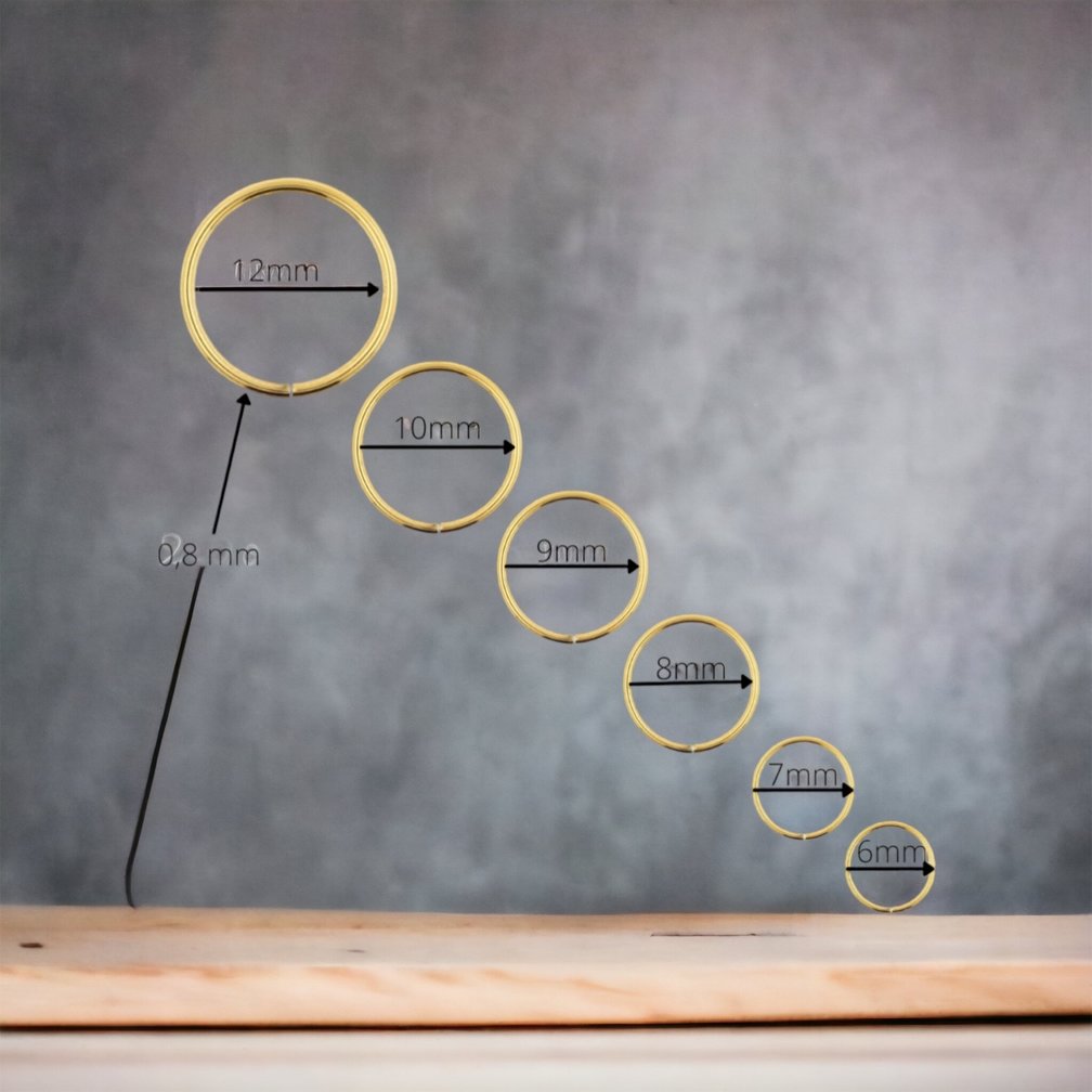 18K Vergulde Seamless Neus Ring (1mm)