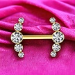 Stylish Nipple Barbell - Zirconia Crescent