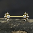 Stylish Nipple Barbell - Zirconia Flower