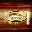 Gold Plated Click Ring - Premium Zirconia