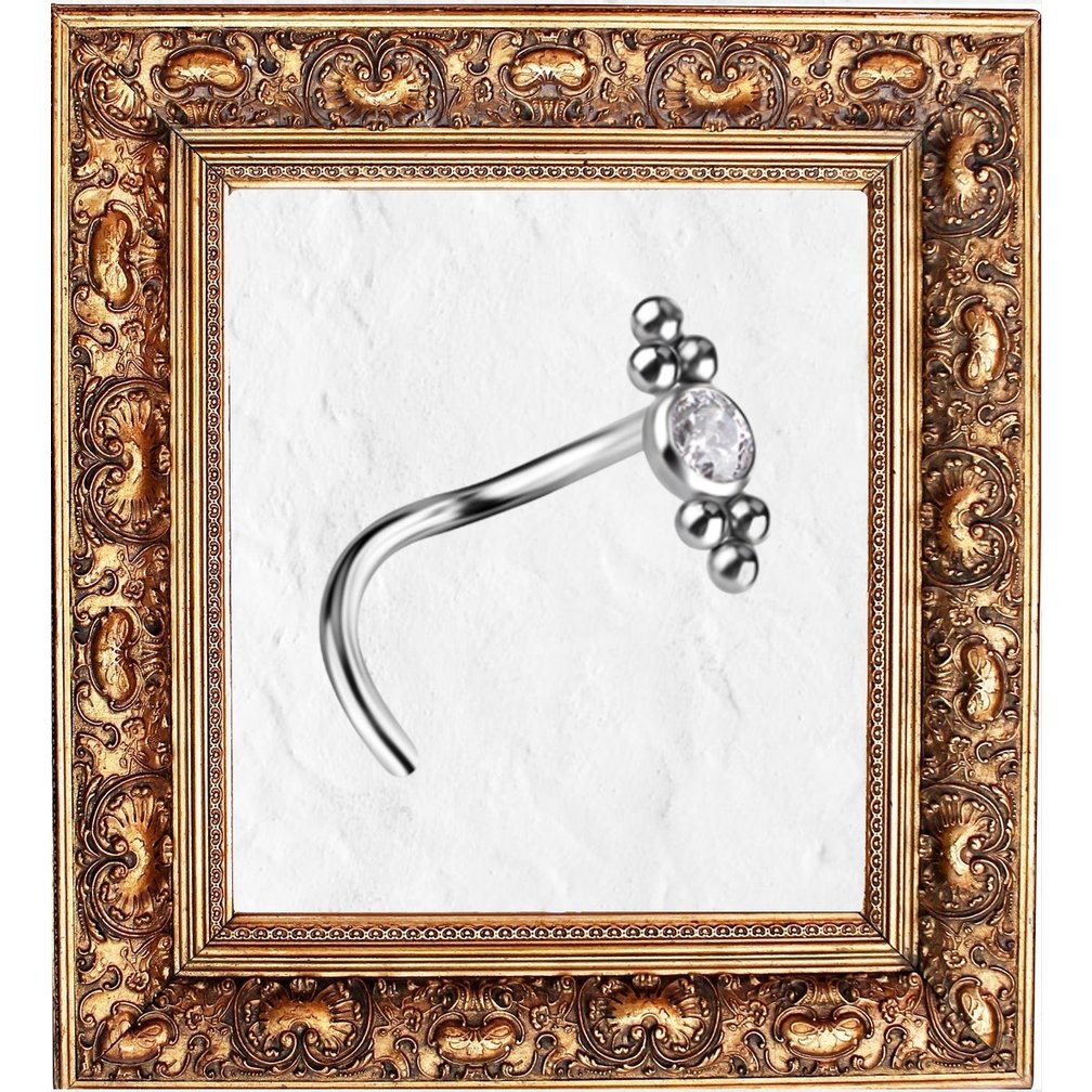 Elegante Titanium Nosestud - Premium Zirkonia