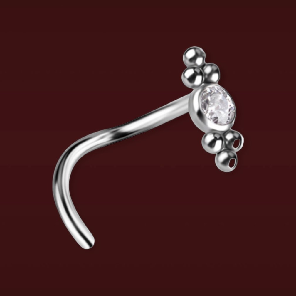 Elegante Titanium Nosestud - Premium Zirkonia