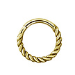 Gold Plated Piercing Ring - Twisted Rope