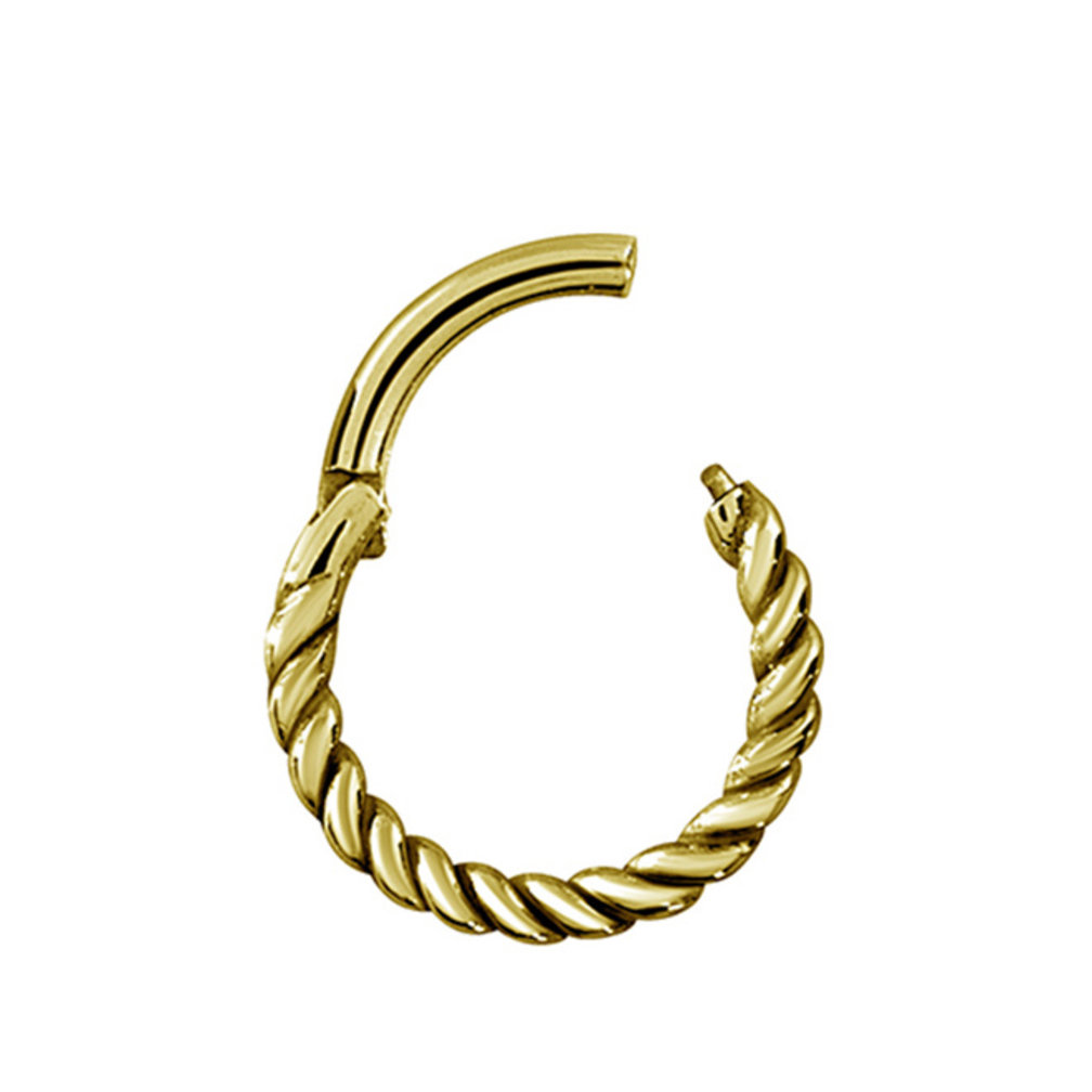Vergulde Piercing Ring - Twisted Touw