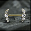 Stylish Nipple Barbell - Zirconia Crescent