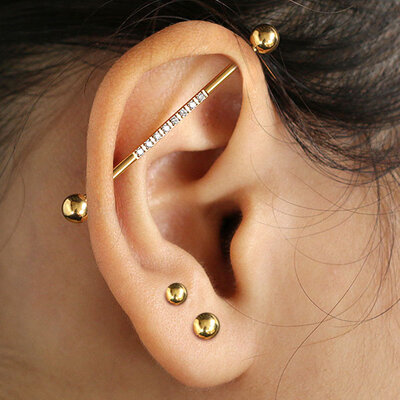 Body Piercing Bioplast Industrial Barbell Industrial Barbell Cubic