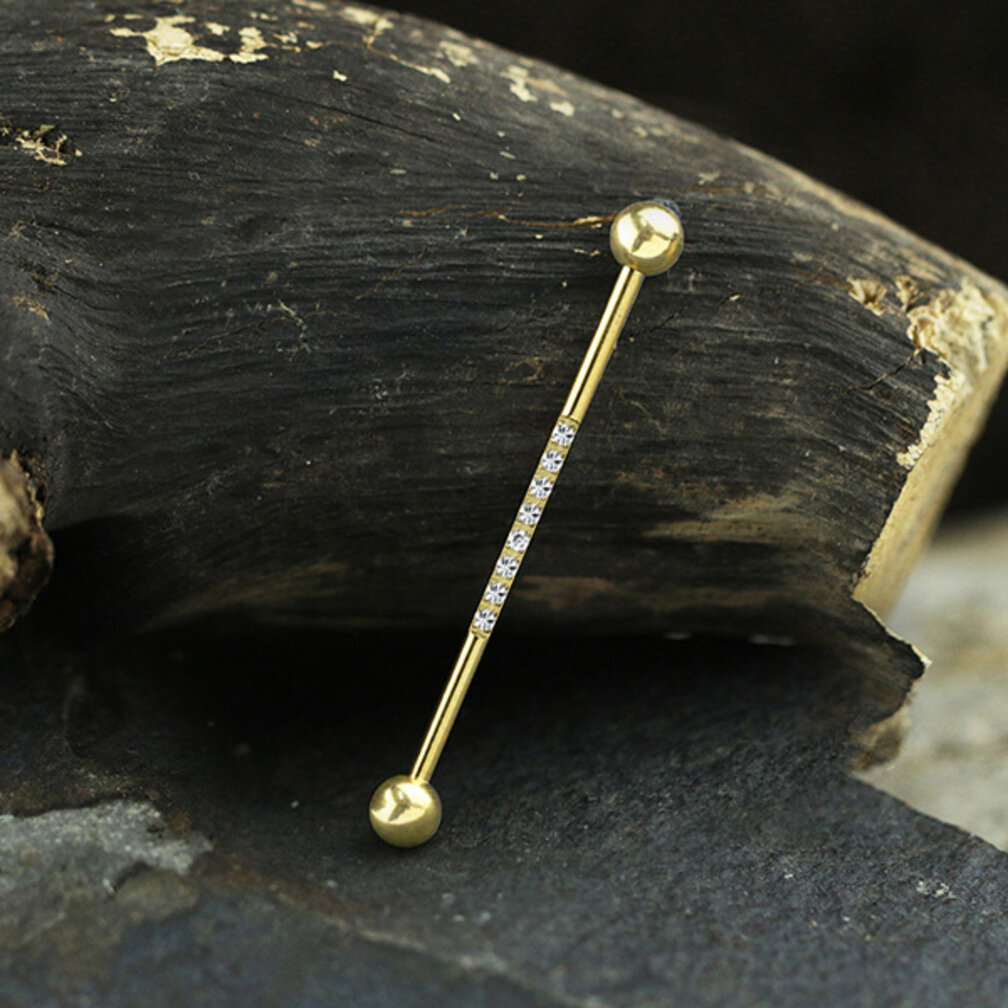 Industrial Barbell - Cubic Zirconia