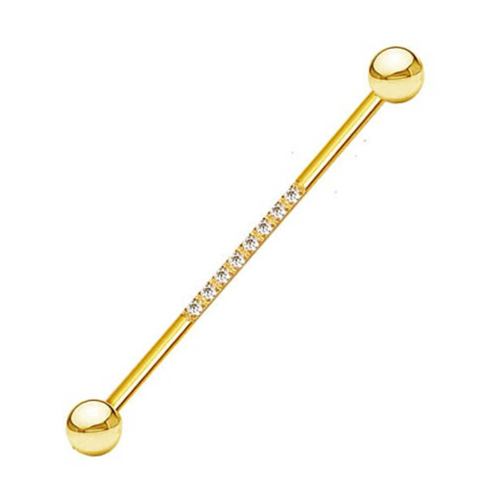 Industrial Barbell - Cubic Zirconia