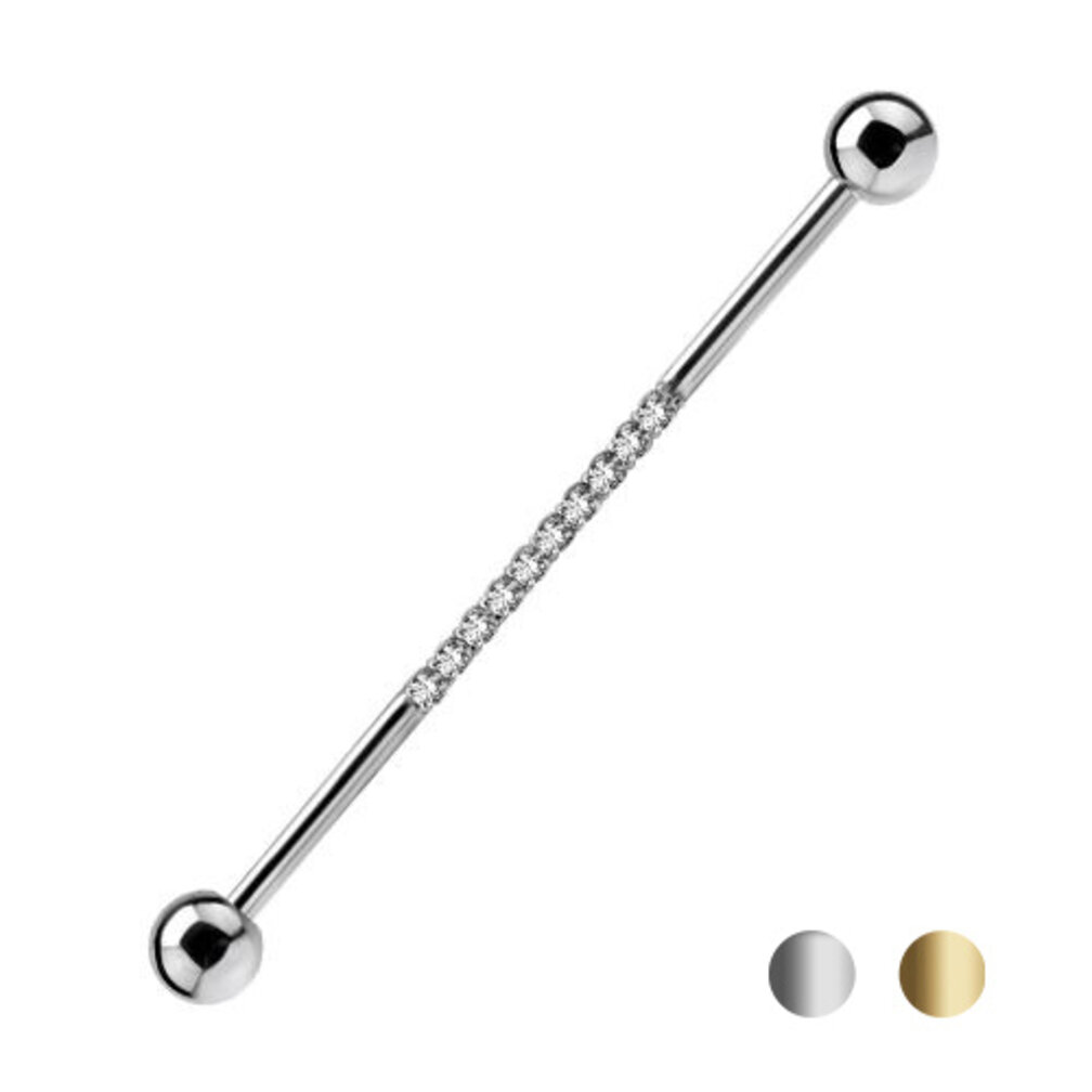 Industrial Barbell - Cubic Zirconia