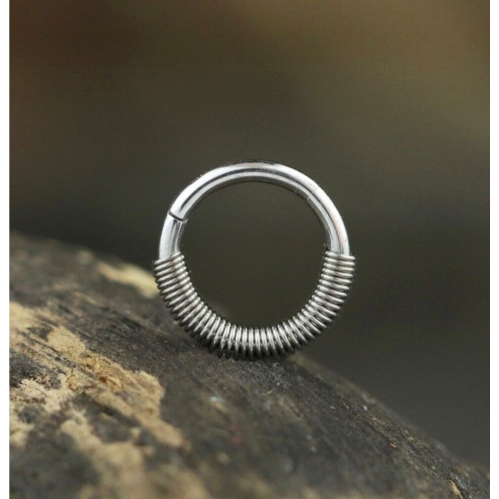 Hinged Segment Ear Piercing Ring  - Spring