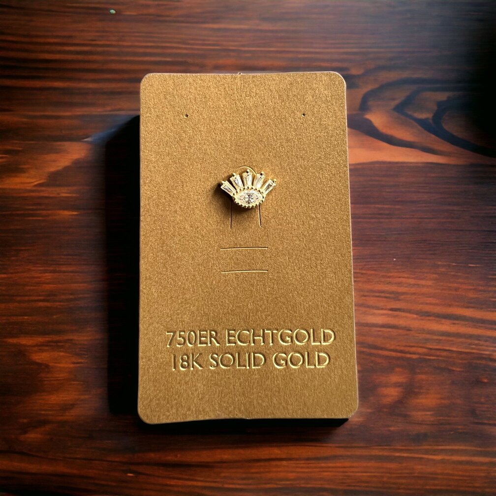 Luxe en Opvallende Oor Piercing van 18 Karaat Goud - Premium Zirkonia