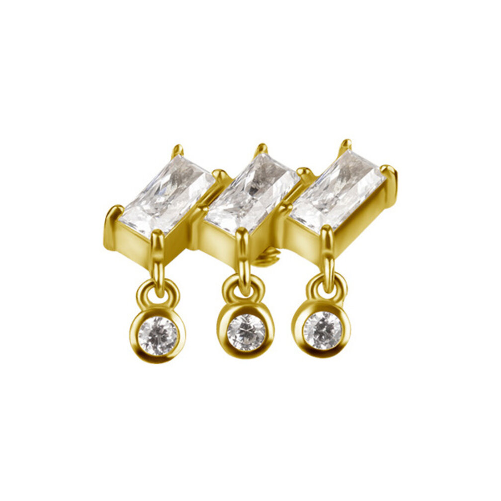 18 Karat Gold Ear Piercing - Premium Zirconia