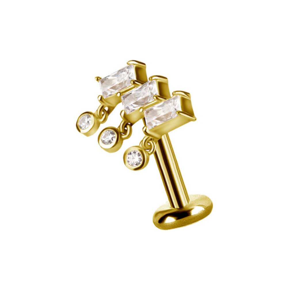 18 Karat Gold Ear Piercing - Premium Zirconia
