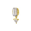 Exquisite 18 Karat Gold Piercing with Arrow Design and Zirconia Stones