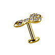 Gorgeous 18 Karat Gold Ear Piercing - Snake and Zirconia