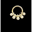 Enchanting 18 Karat Gold Ear Piercing Ring with Zirconia Stones