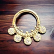 Enchanting 18 Karat Gold Ear Piercing Ring with Zirconia Stones