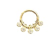 Enchanting 18 Karat Gold Ear Piercing Ring with Zirconia Stones