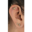 Radiant Sun: 18K Gold Piercing for Vertical Helix with Premium Cubic Zirconia