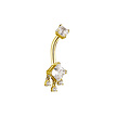 Enchanting Elegance: 18 Karat Gold Navel Piercing with Zirconia