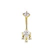 Enchanting Elegance: 18 Karat Gold Navel Piercing with Zirconia