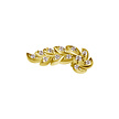 Nature's Elegance: Exquisite 18 Karat Gold Leaf-Shaped Ear Piercing with Zirconia