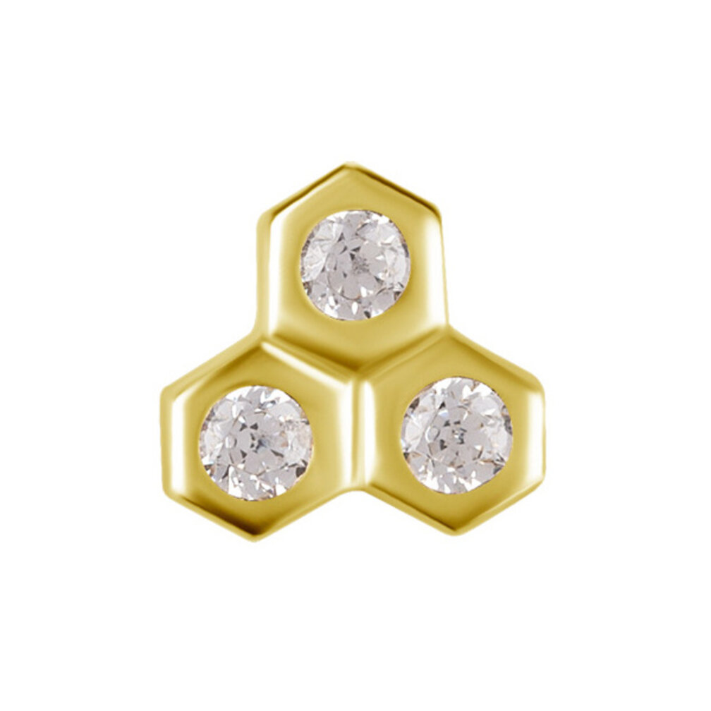 Tijdloze Elegantie: 18 Karaats Oorpiercing Trinity met Premium Zirkonia